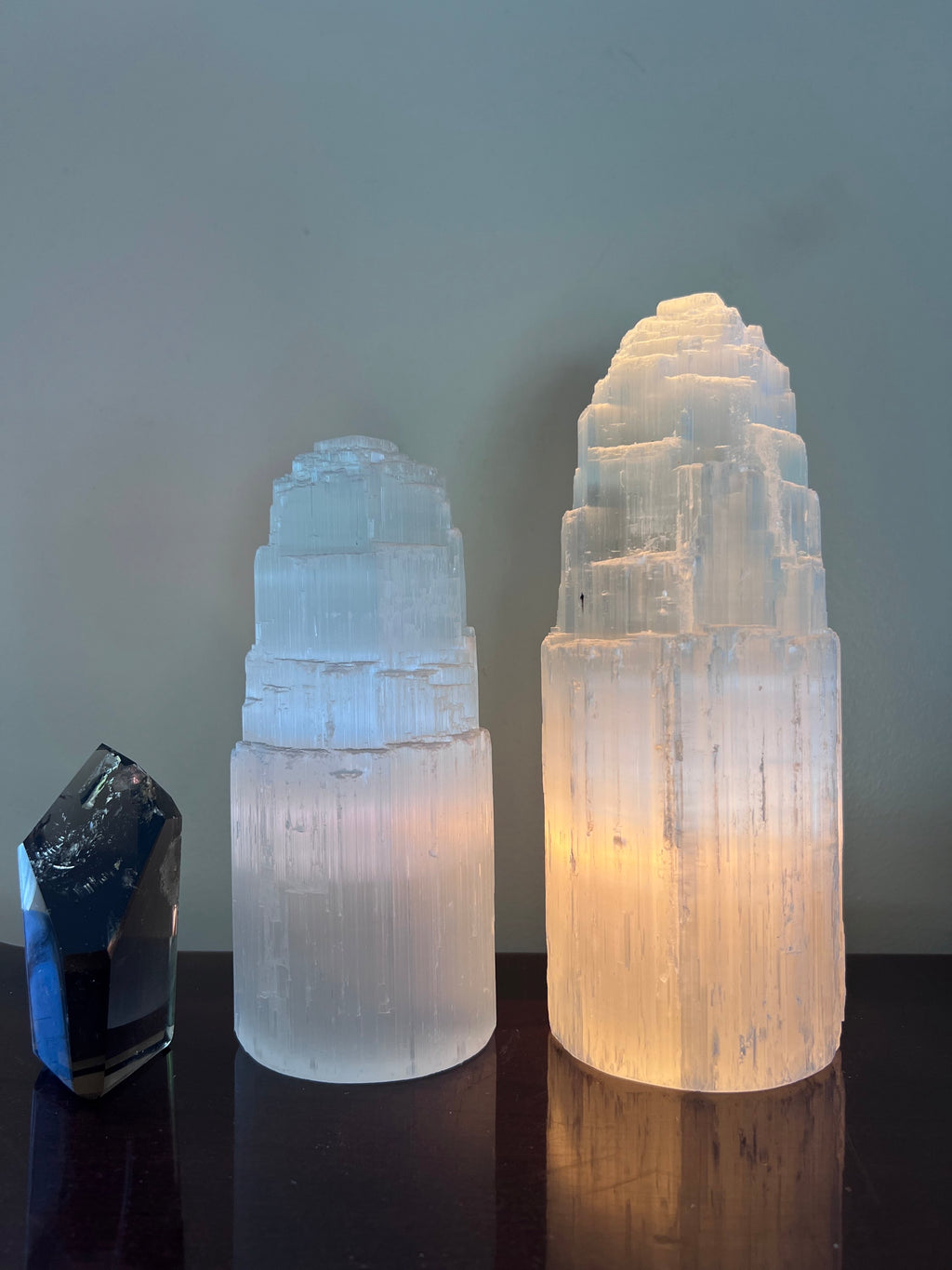Raw Selenite Skyscraper Lamp image 2