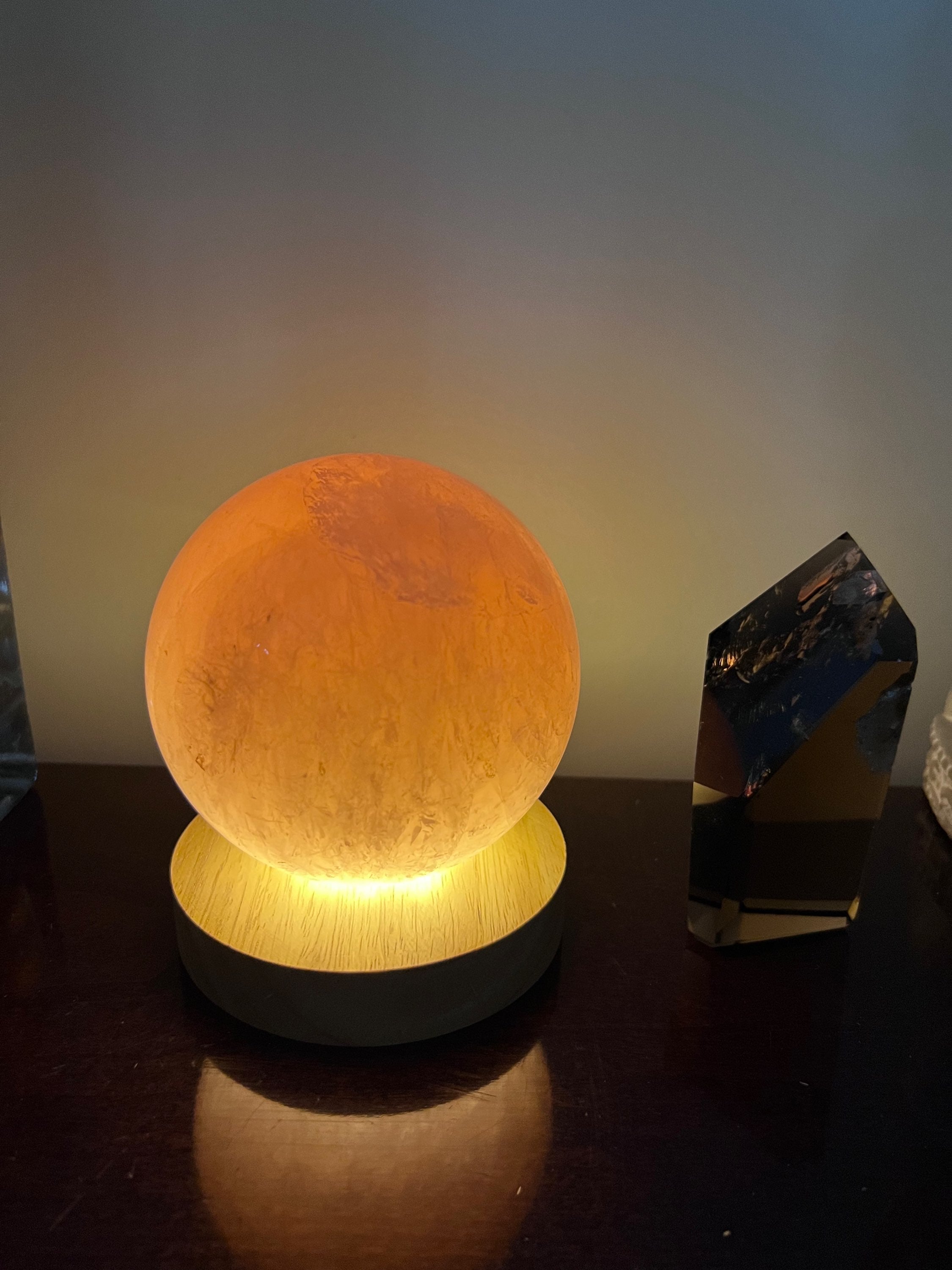 Rose Quartz Crystal Sphere Lamp image 4