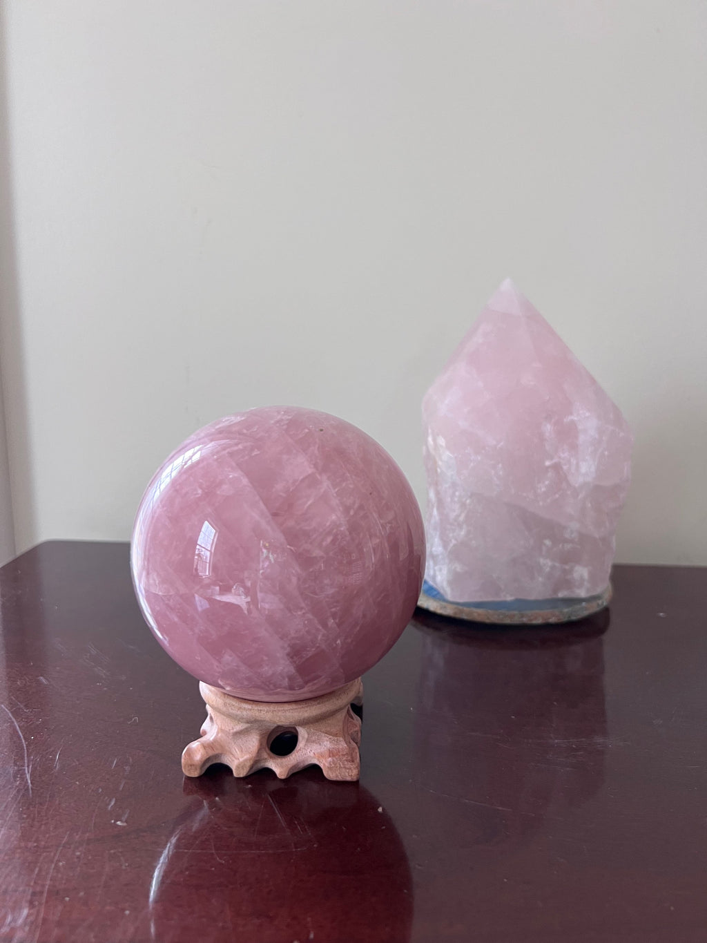 Rose Quartz Crystal Sphere Lamp image 8