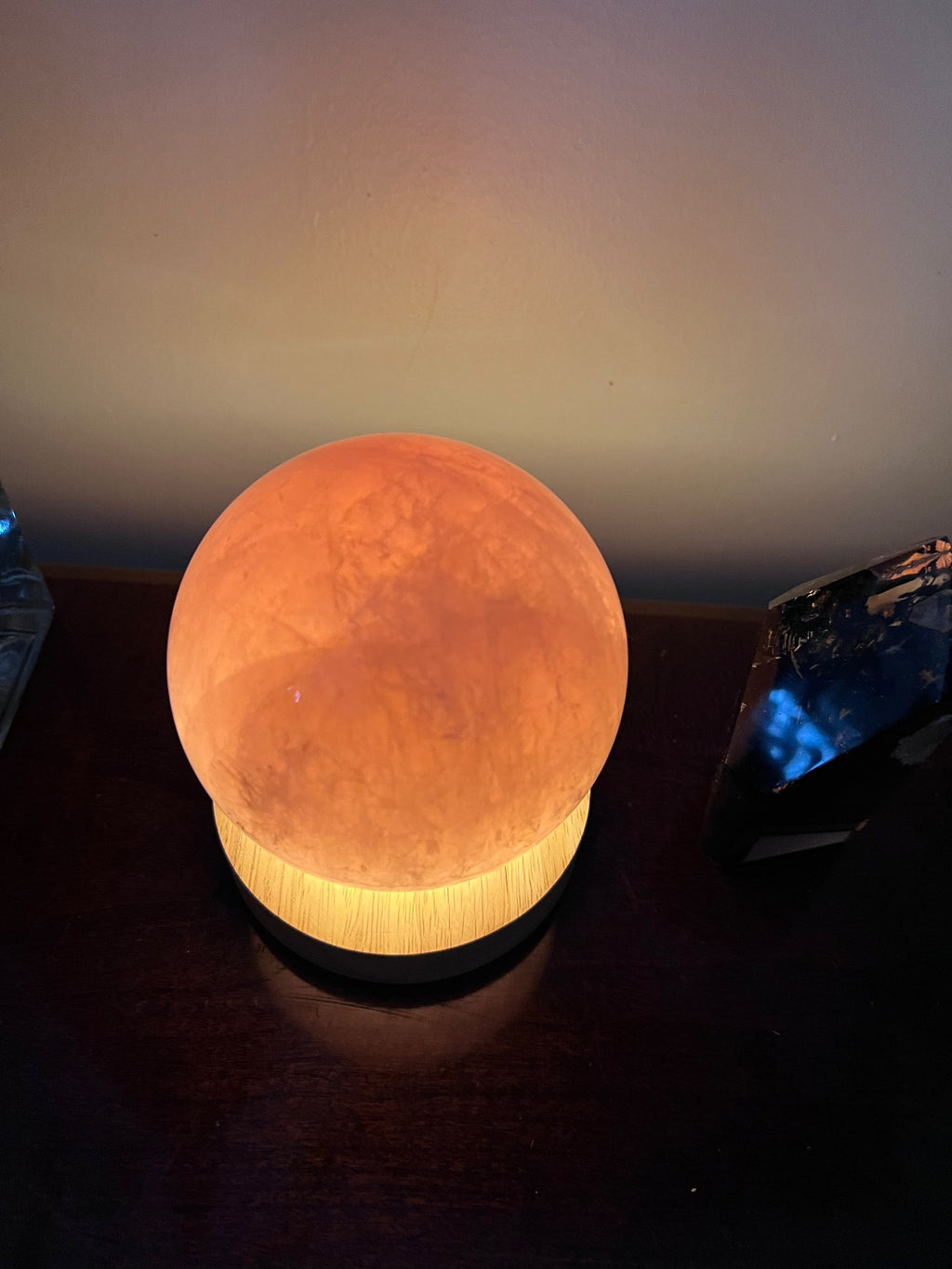 Rose Quartz Crystal Sphere Lamp image 5