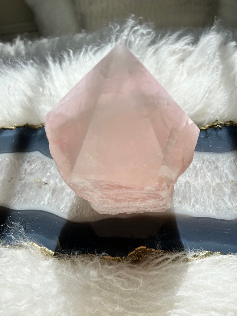 Rose Quartz Polished Point Crystal Lamp image 3