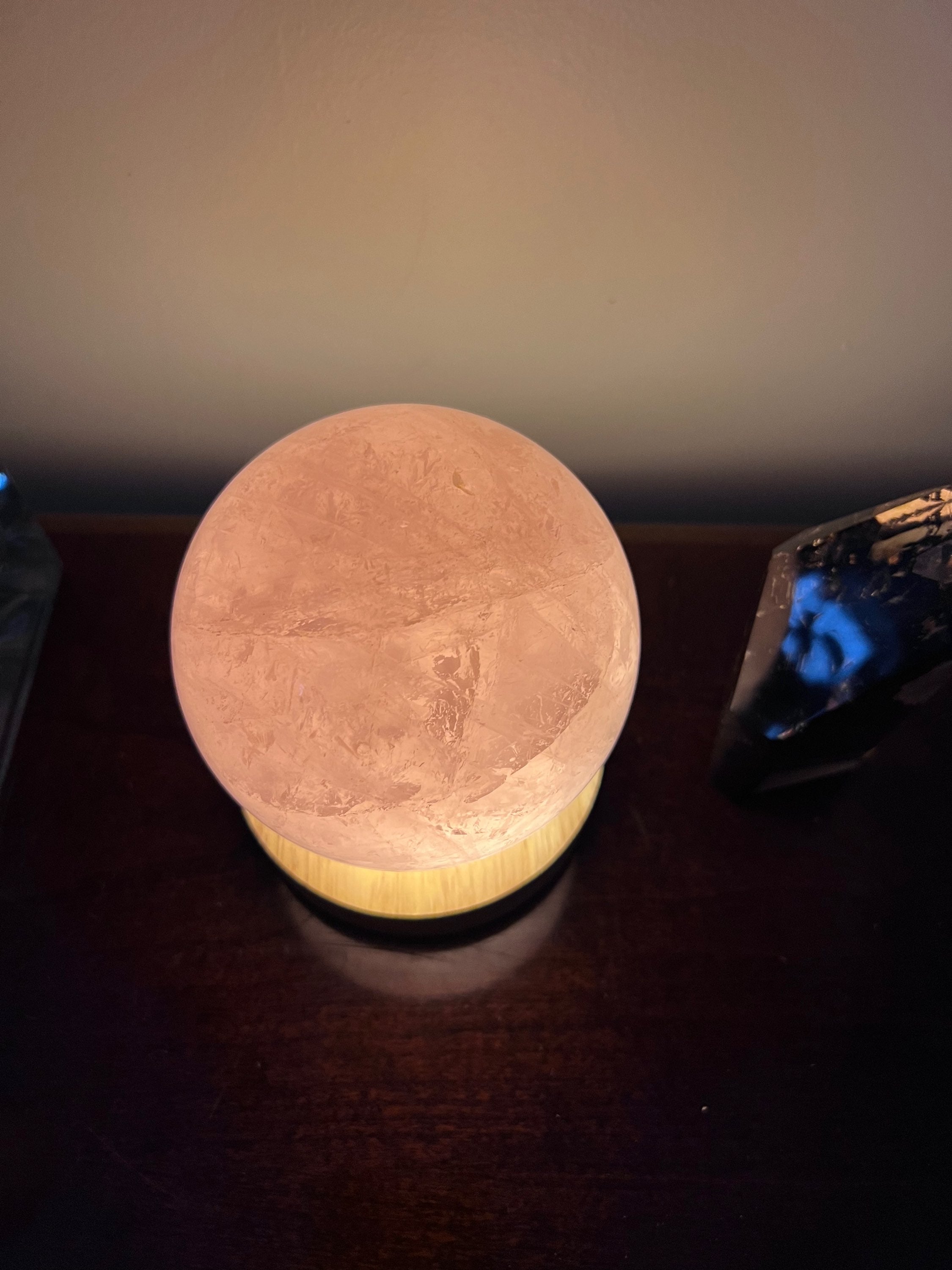 Rose Quartz Crystal Sphere Lamp image 6