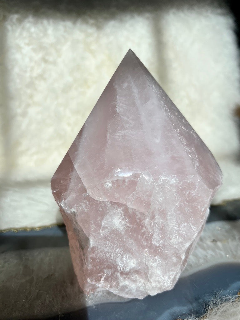 Rose Quartz Polished Point Crystal Lamp image 2