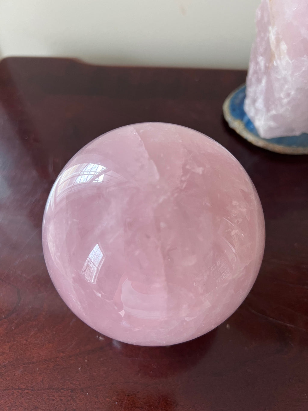 Rose Quartz Crystal Sphere Lamp image 7