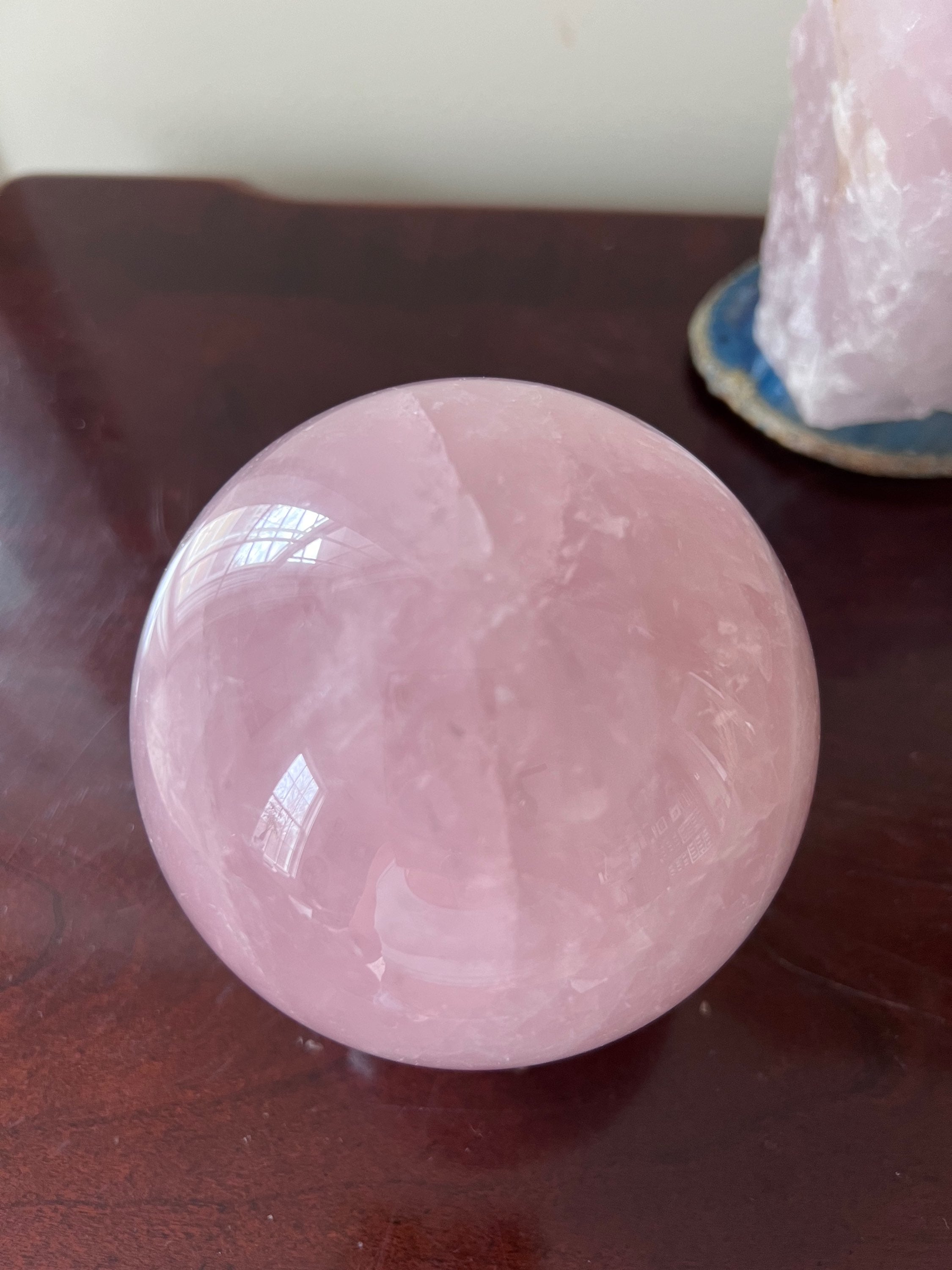 Rose Quartz Crystal Sphere Lamp image 7