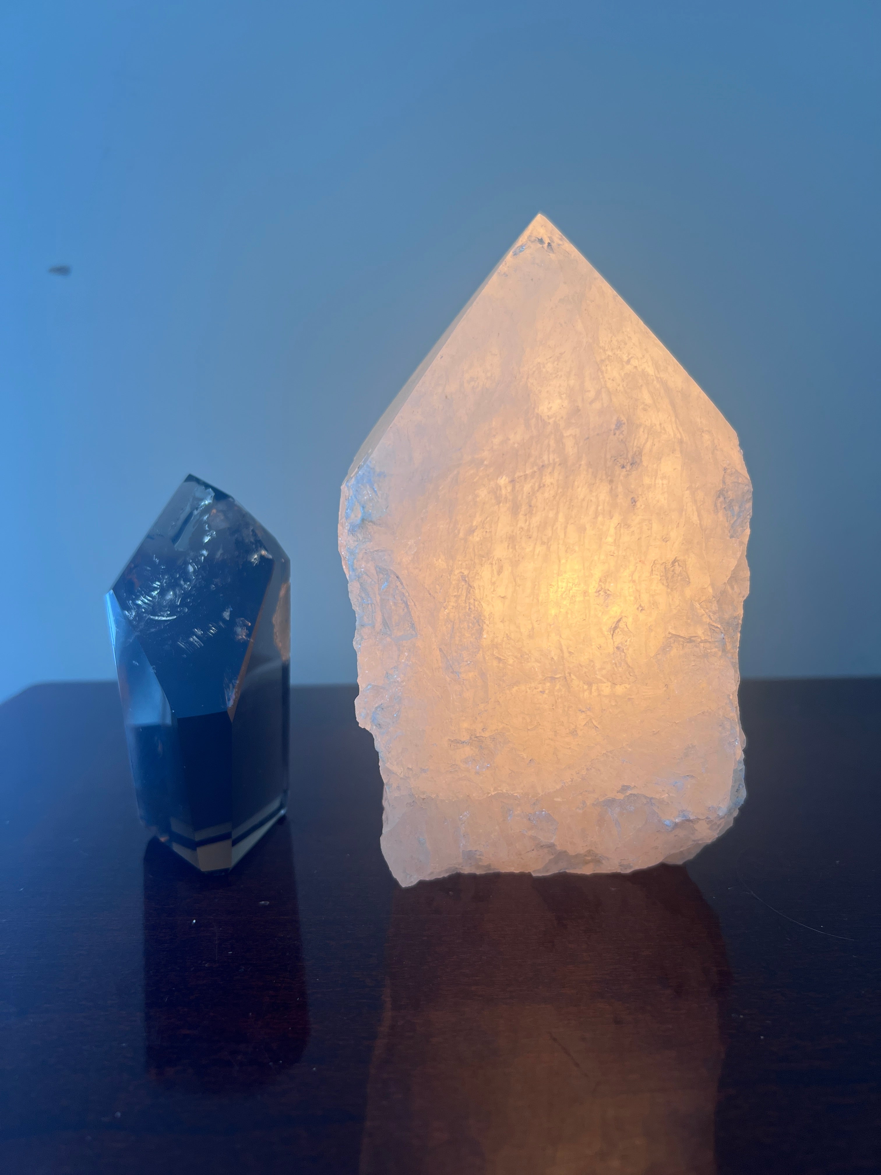 Clear Quartz Polished Point Crystal Lamp