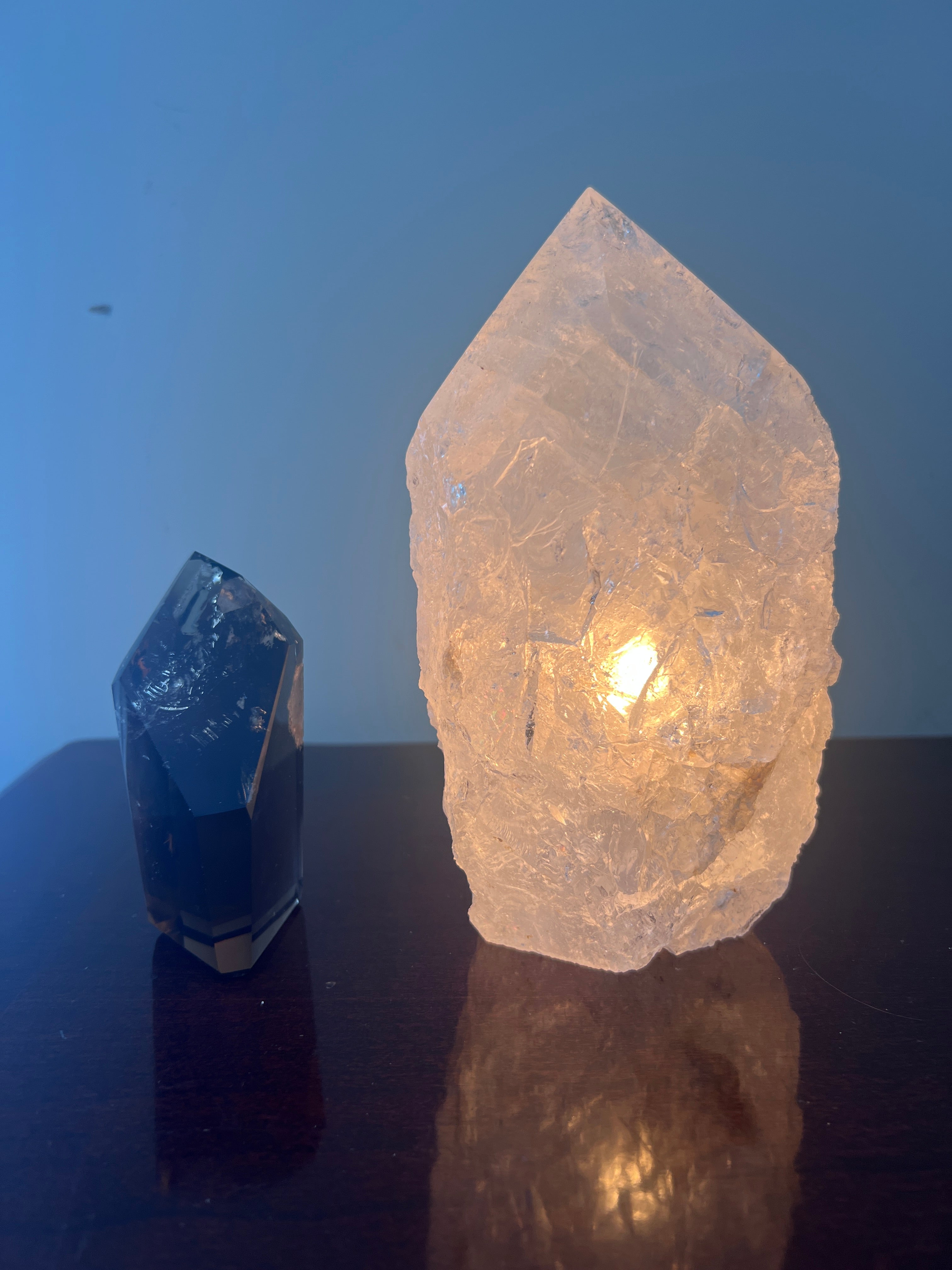 Clear Quartz Polished Point Crystal Lamp