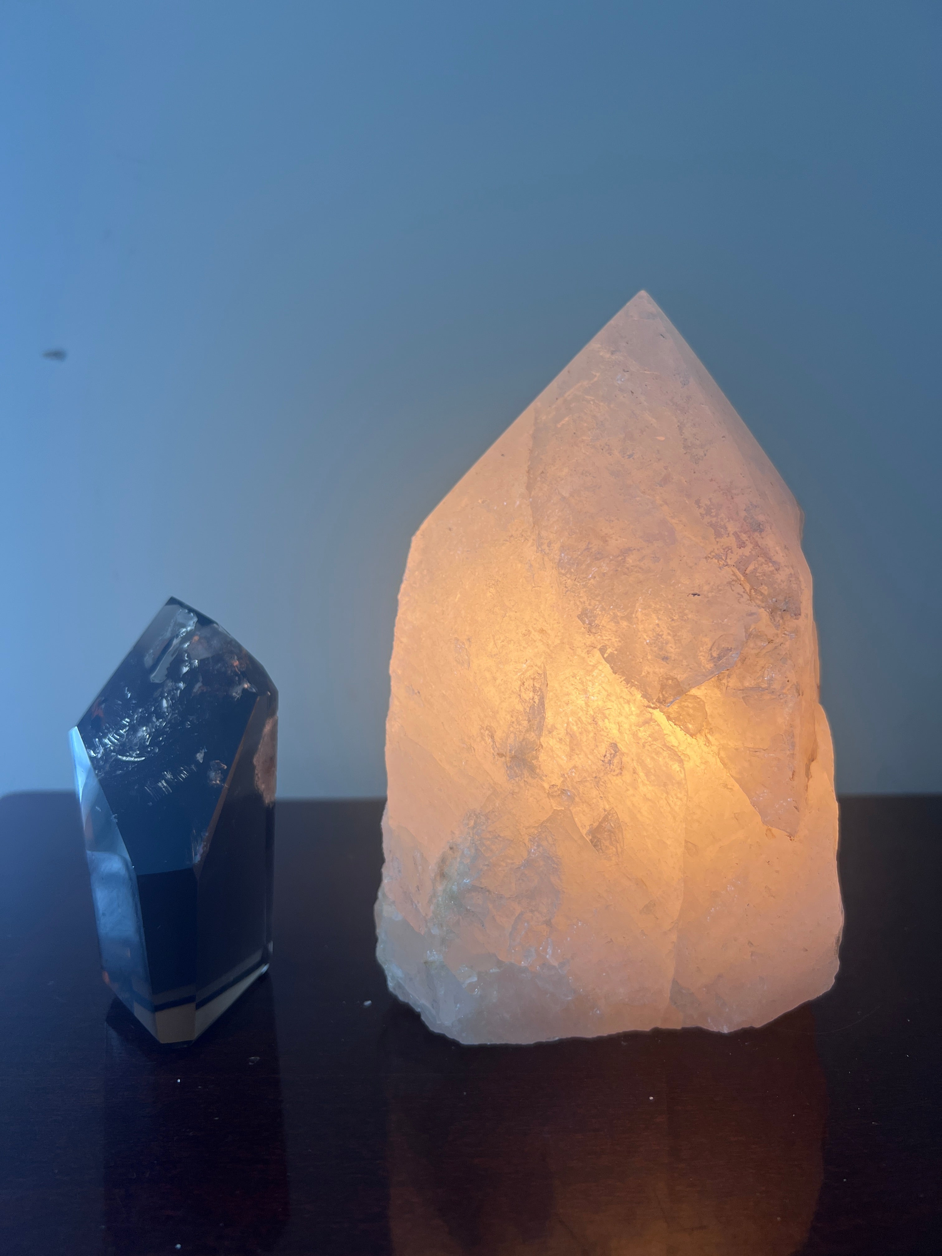 Clear Quartz Polished Point Crystal Lamp