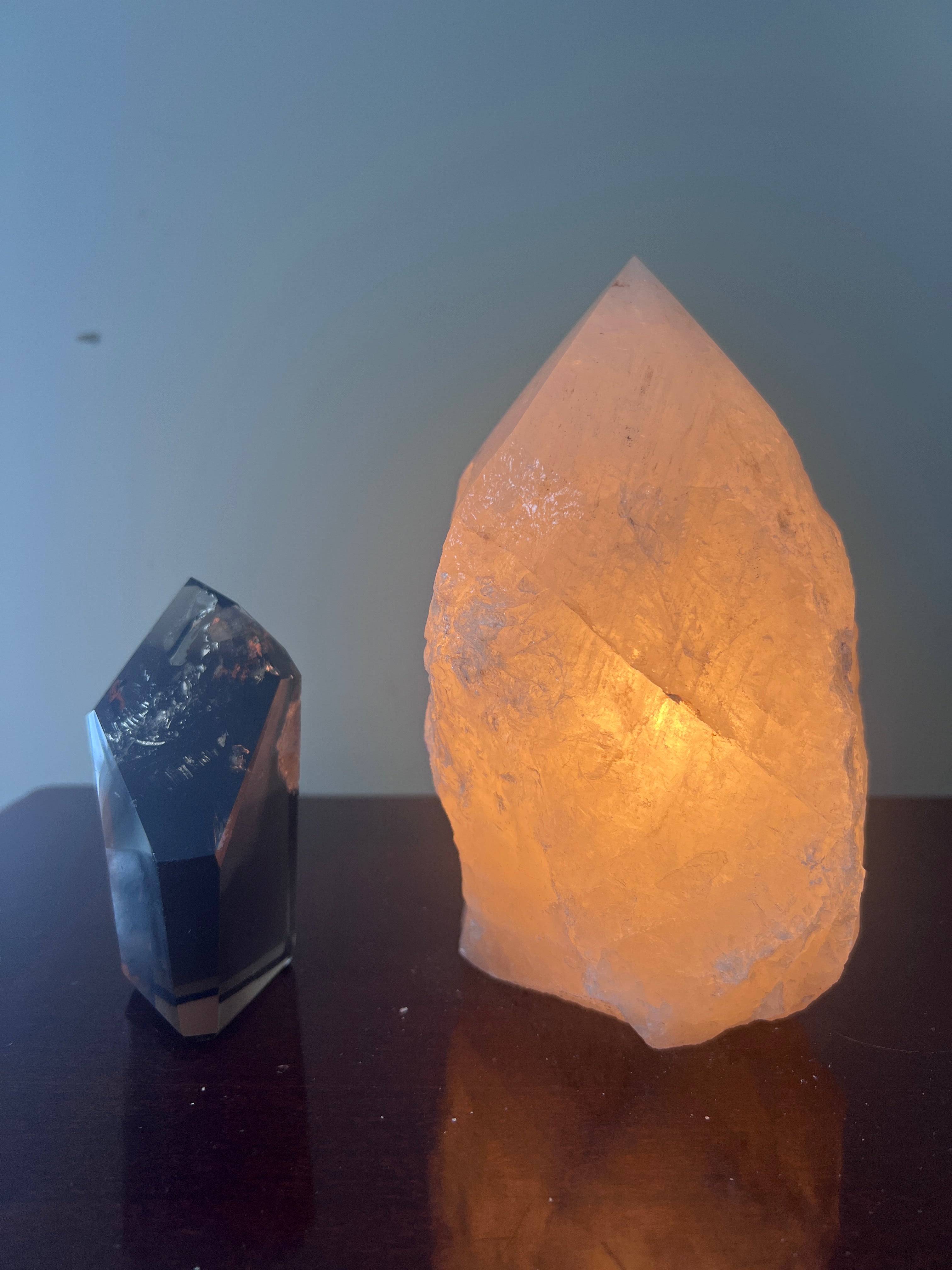 Clear Quartz Polished Point Crystal Lamp
