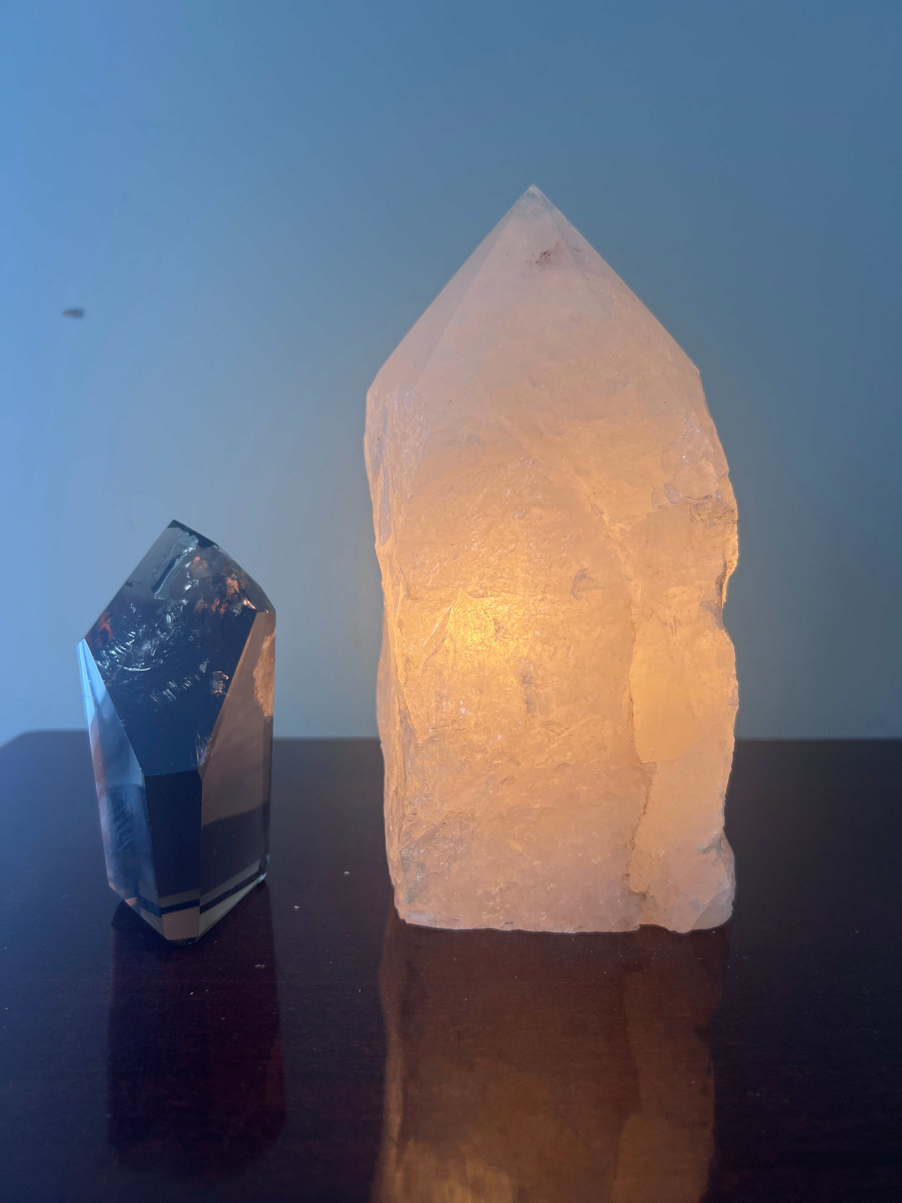 Clear Quartz Polished Point Crystal Lamp