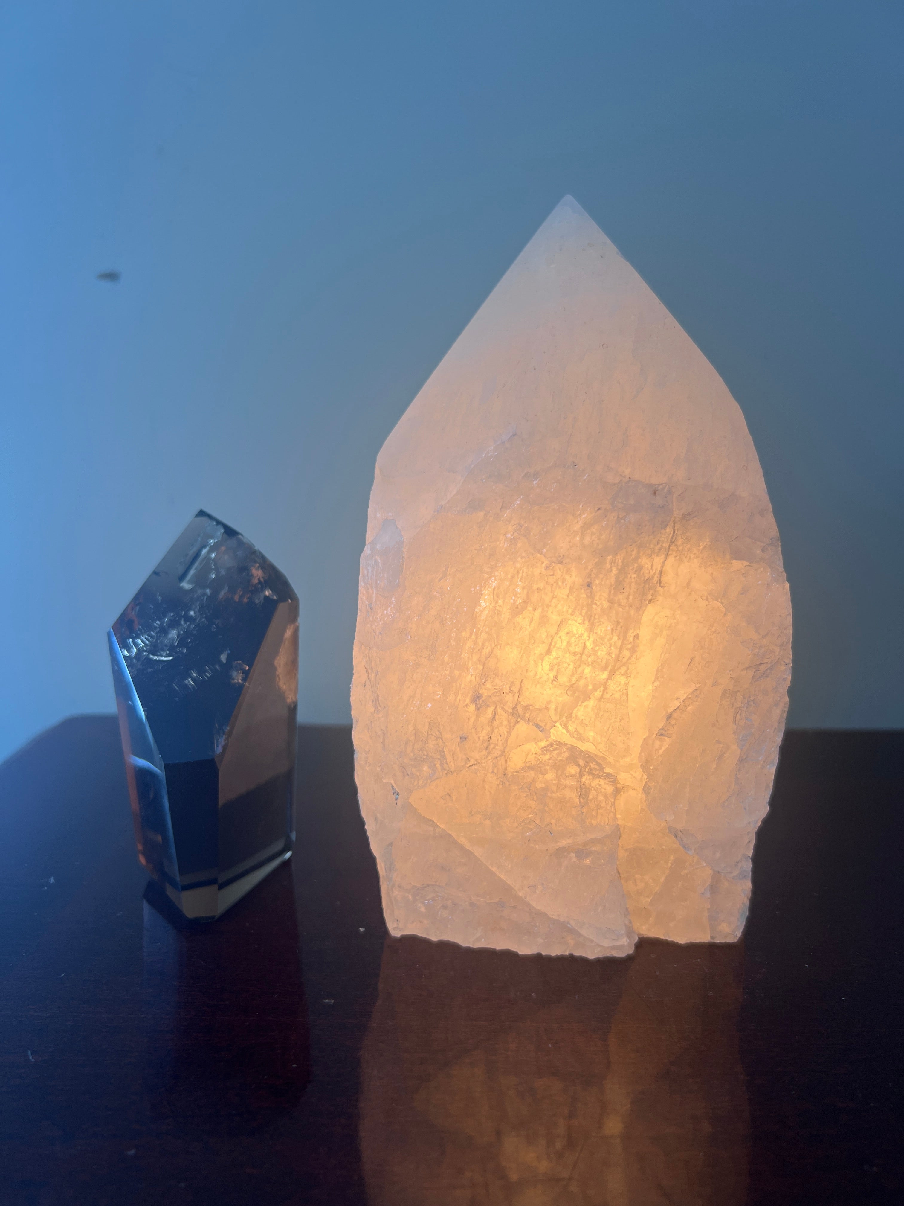 Clear Quartz Polished Point Crystal Lamp