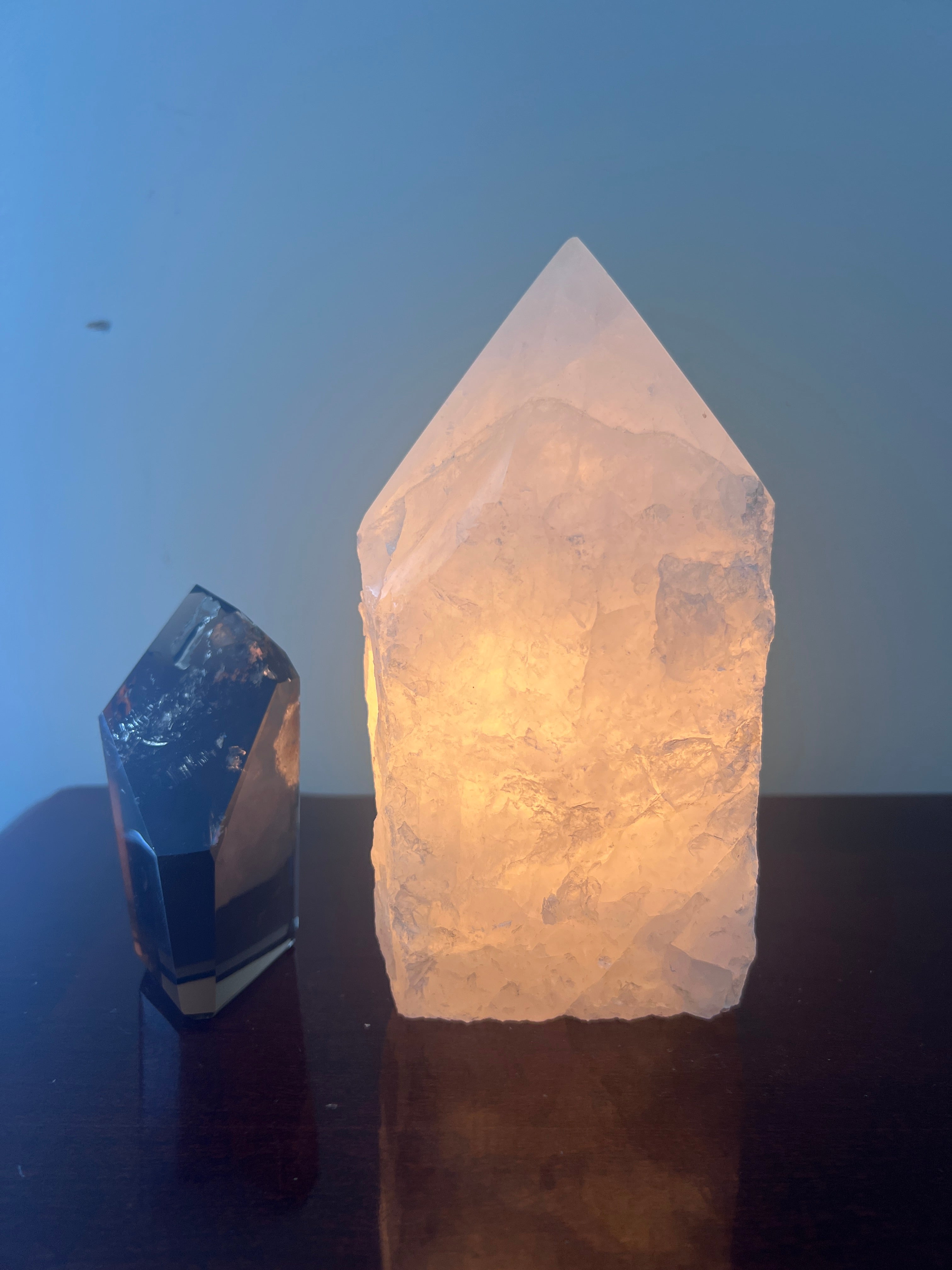 Clear Quartz Polished Point Crystal Lamp