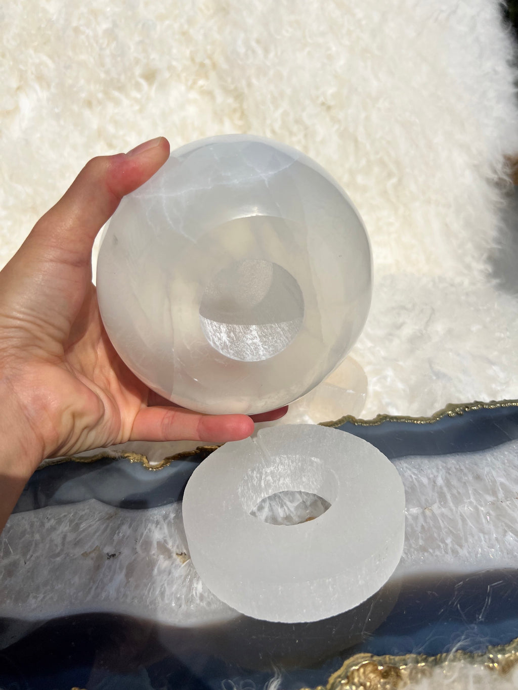 Selenite Moon Lamp image 3