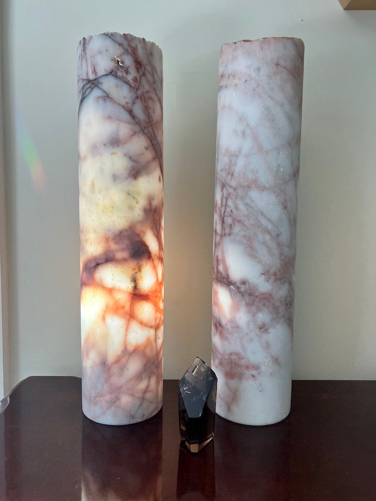 Cherry Blossom Calcite Cylinder Crystal Lamp image 2