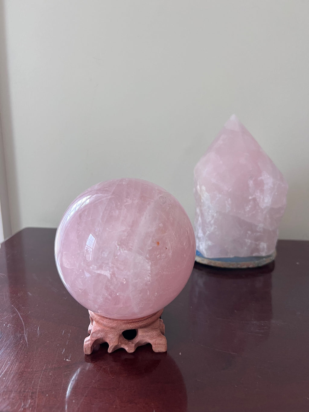 Rose Quartz Crystal Sphere Lamp image 10
