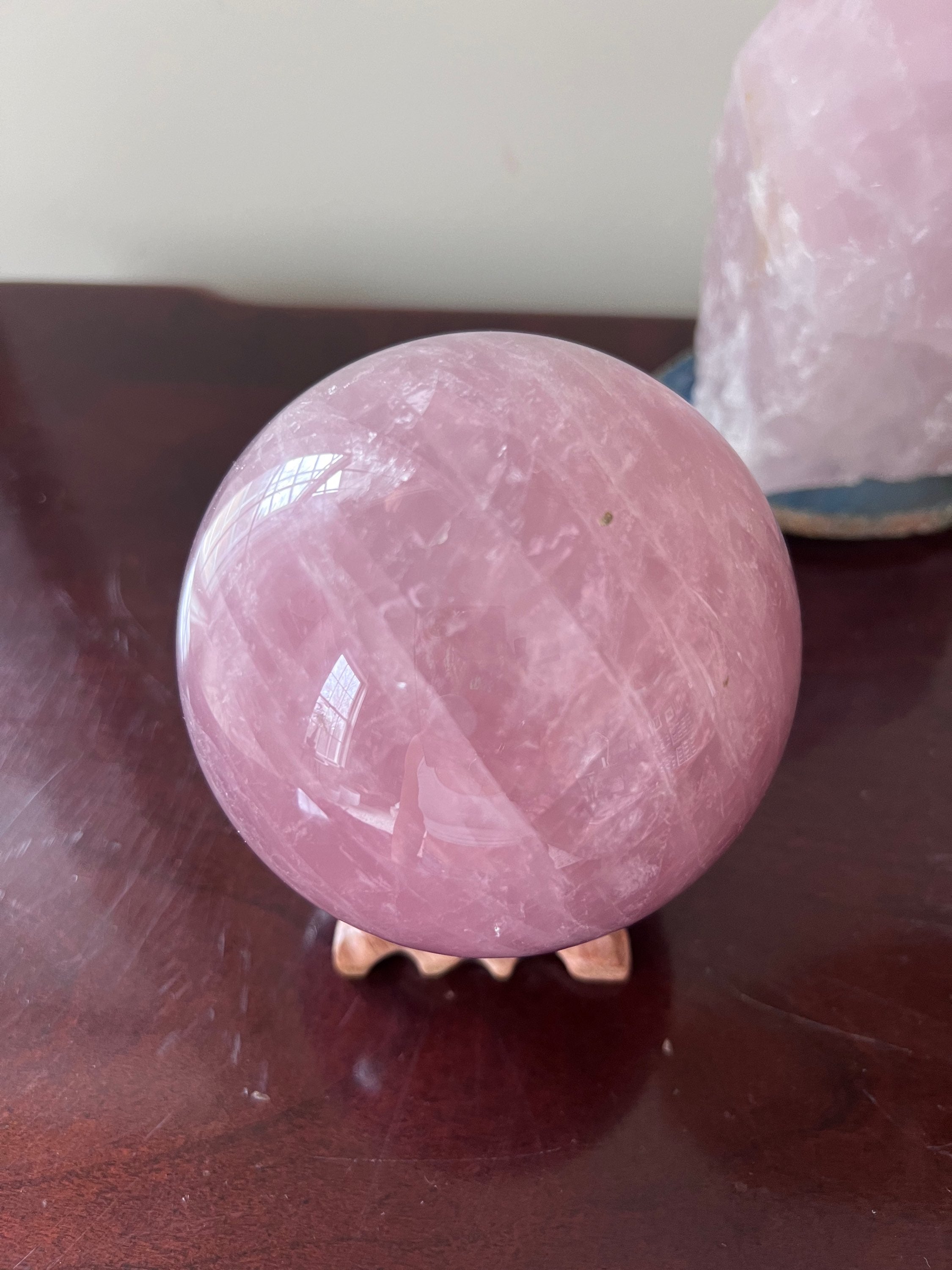 Rose Quartz Crystal Sphere Lamp image 9